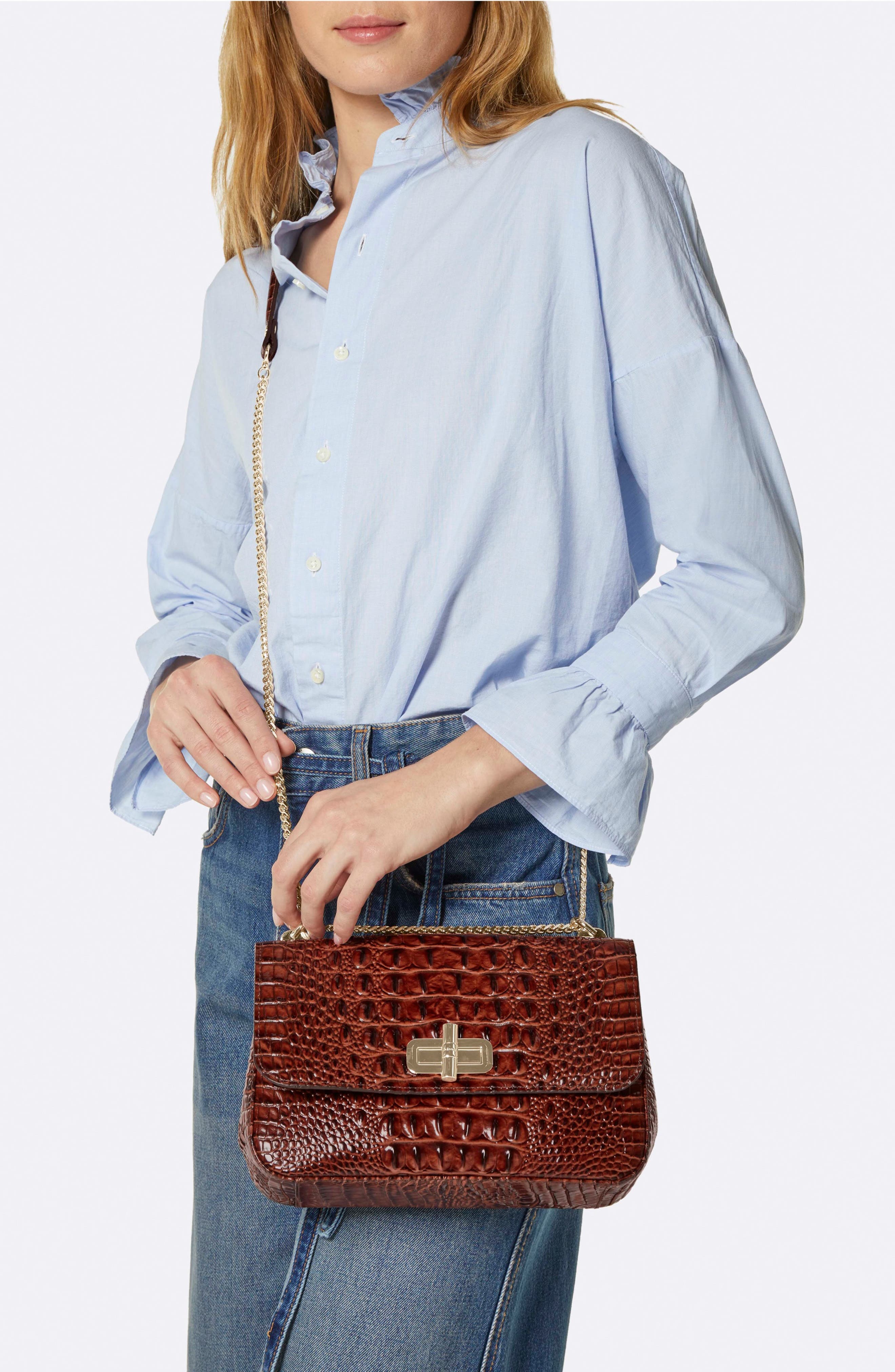 Brahmin Rosalie Embossed Leather Crossbody Bag, Alternate, color, 