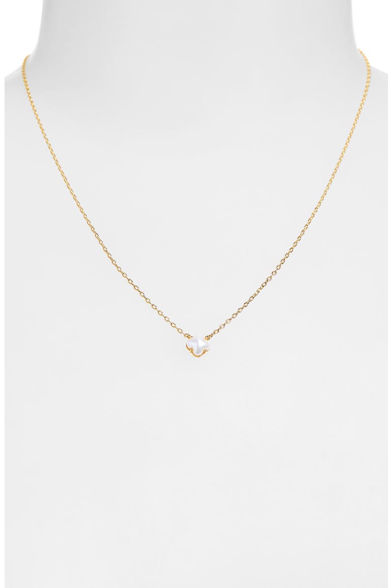 Dara Pearl Clover Necklace, Alternate, color, GOLD
