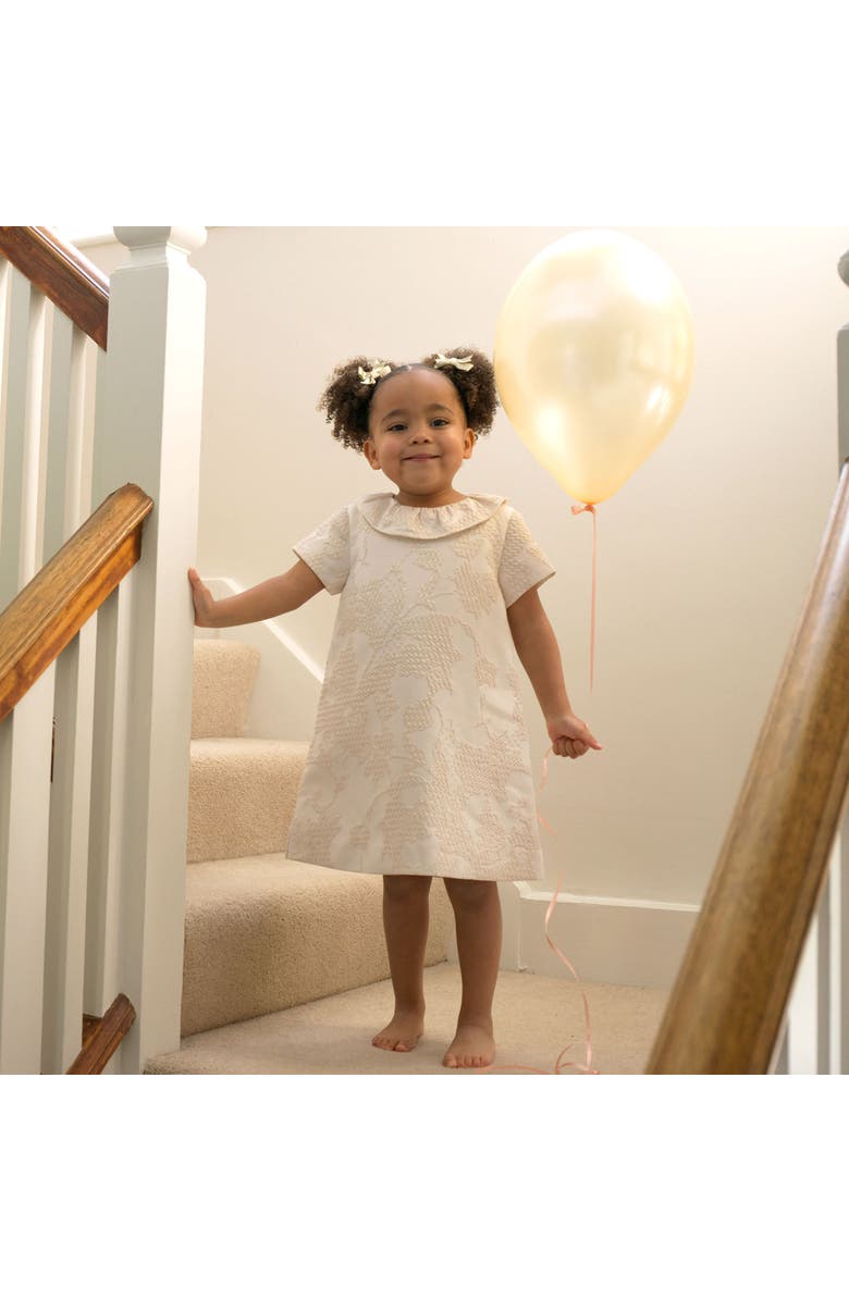 Rachel Riley Gold Damask Shift Dress, Alternate, color, Gold