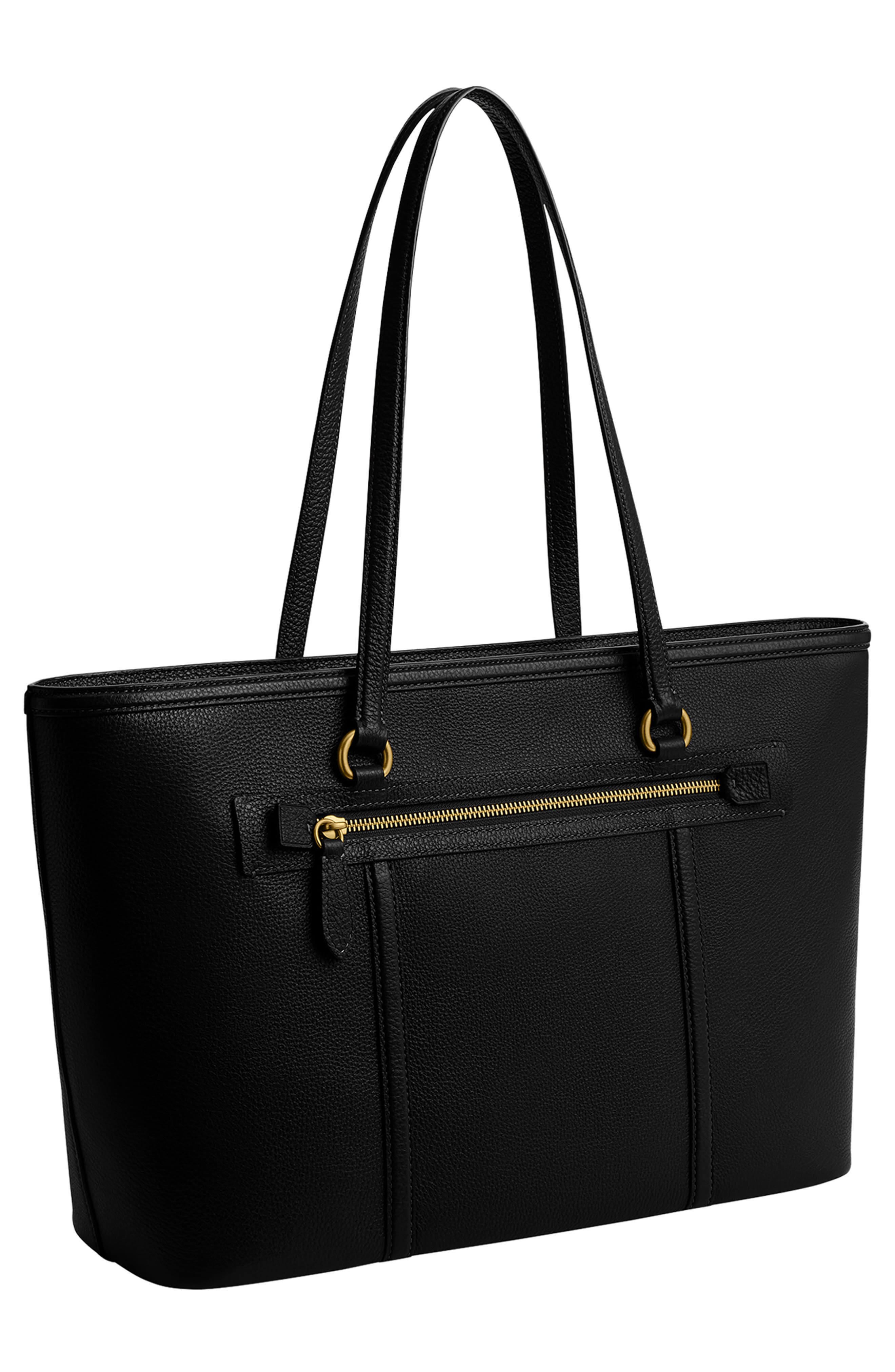 COACH Refined Pebble Leather Tote, Alternate, color, 