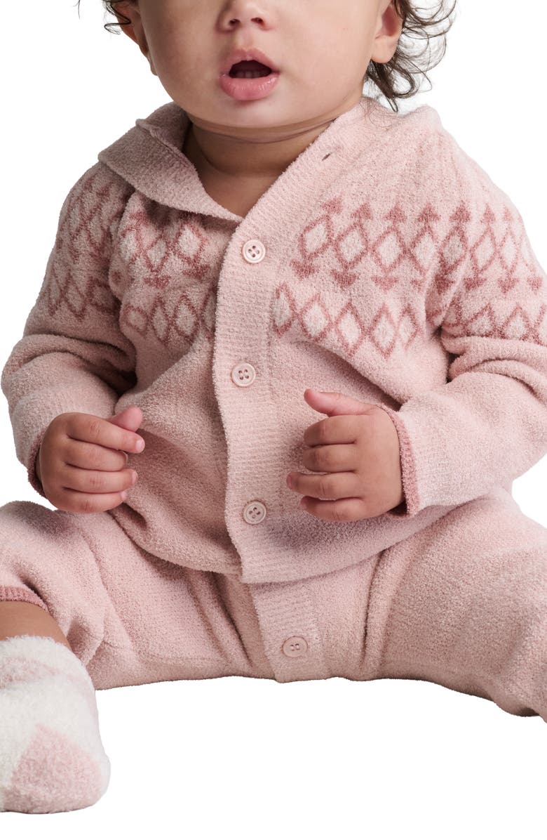 Barefoot Dreams<sup>®</sup> CozyChic<sup>™</sup> Ultra Lite<sup>®</sup> Fair Isle Hooded Romper, Alternate, color, Dusty Rose Multi