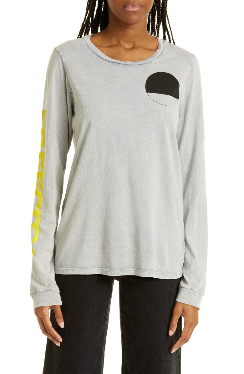 FREECITY Logo Long Sleeve Cotton Graphic Tee, Main, color,