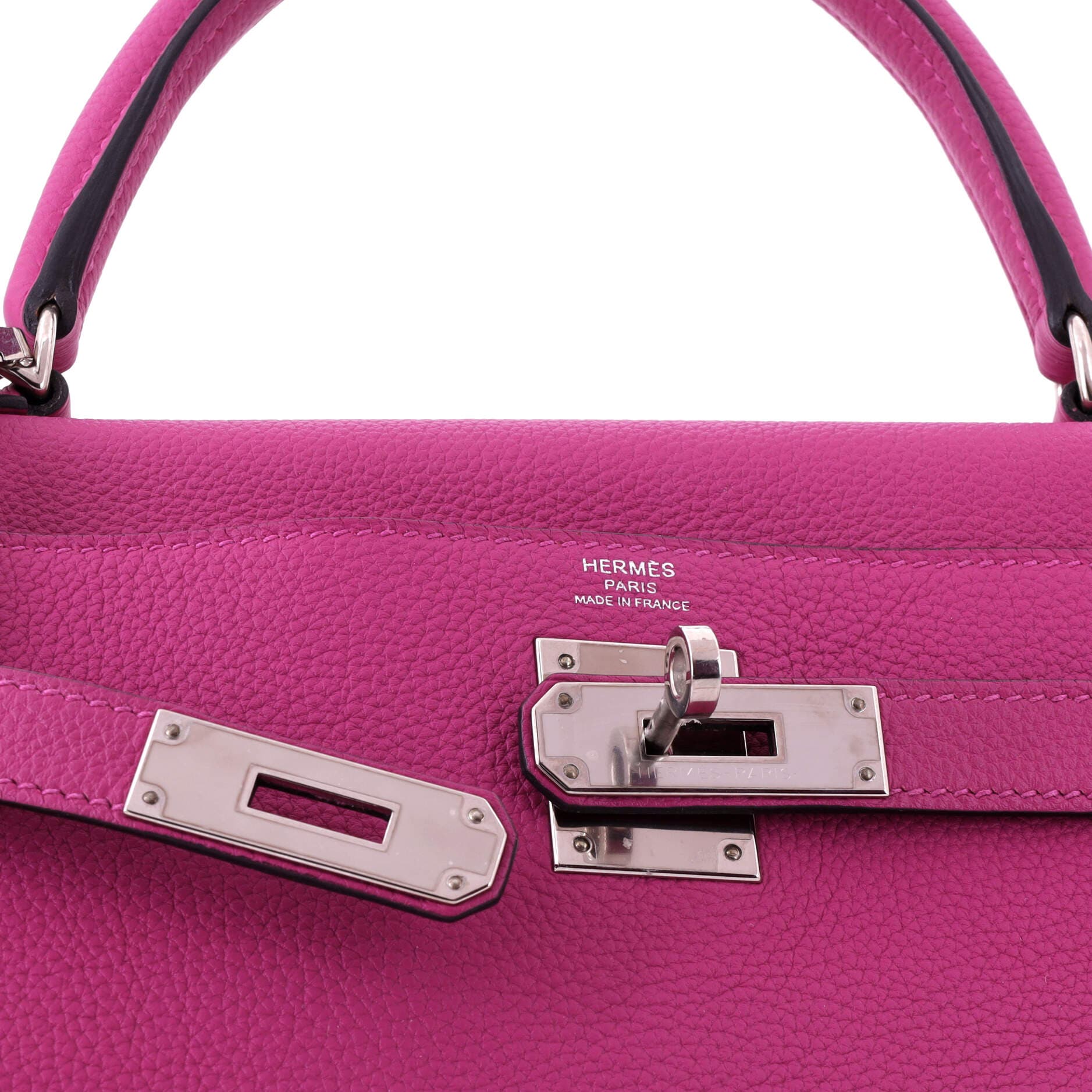 Pre-Owned Hermes Kelly Handbag Pink Togo with Palladium Hardware 28, Alternate, color, Rose Pourpre