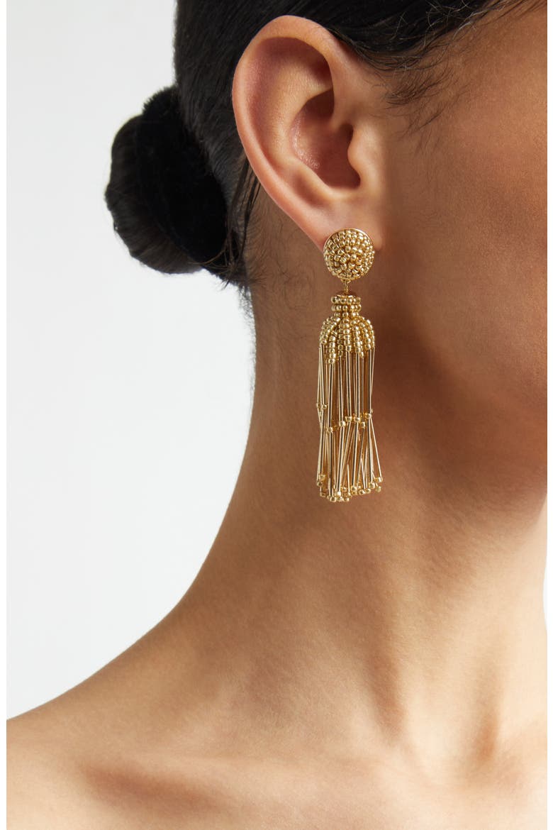 Tassel Earrings, Alternate, color, GOLD