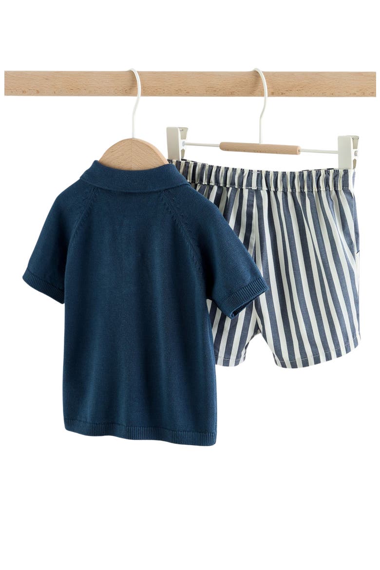 Polo & Shorts Set, Alternate, color, BLUE