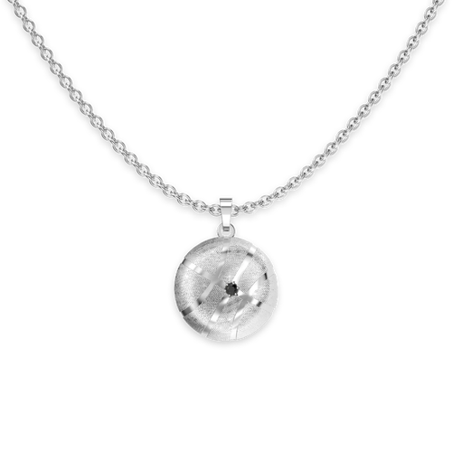 Pascal The Basketball Crooked Ball Diamond Necklace In Metallic