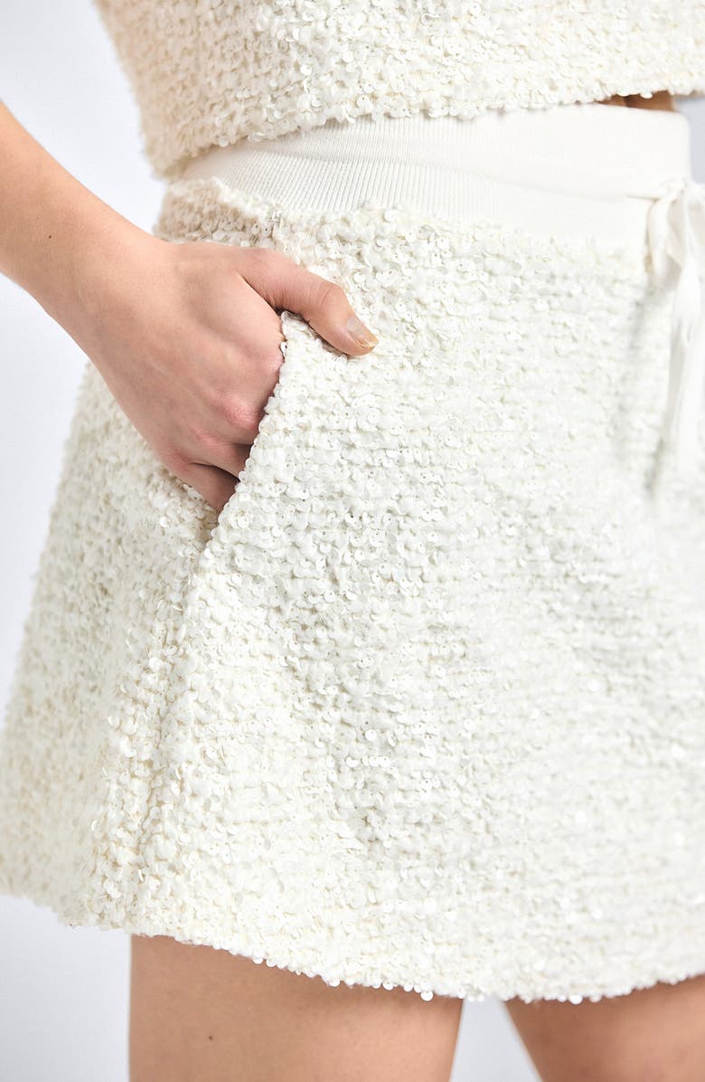 Derek Lam 10 Crosby Mara Bouclé Knit Skirt, Alternate, color, Blanc De Blanc