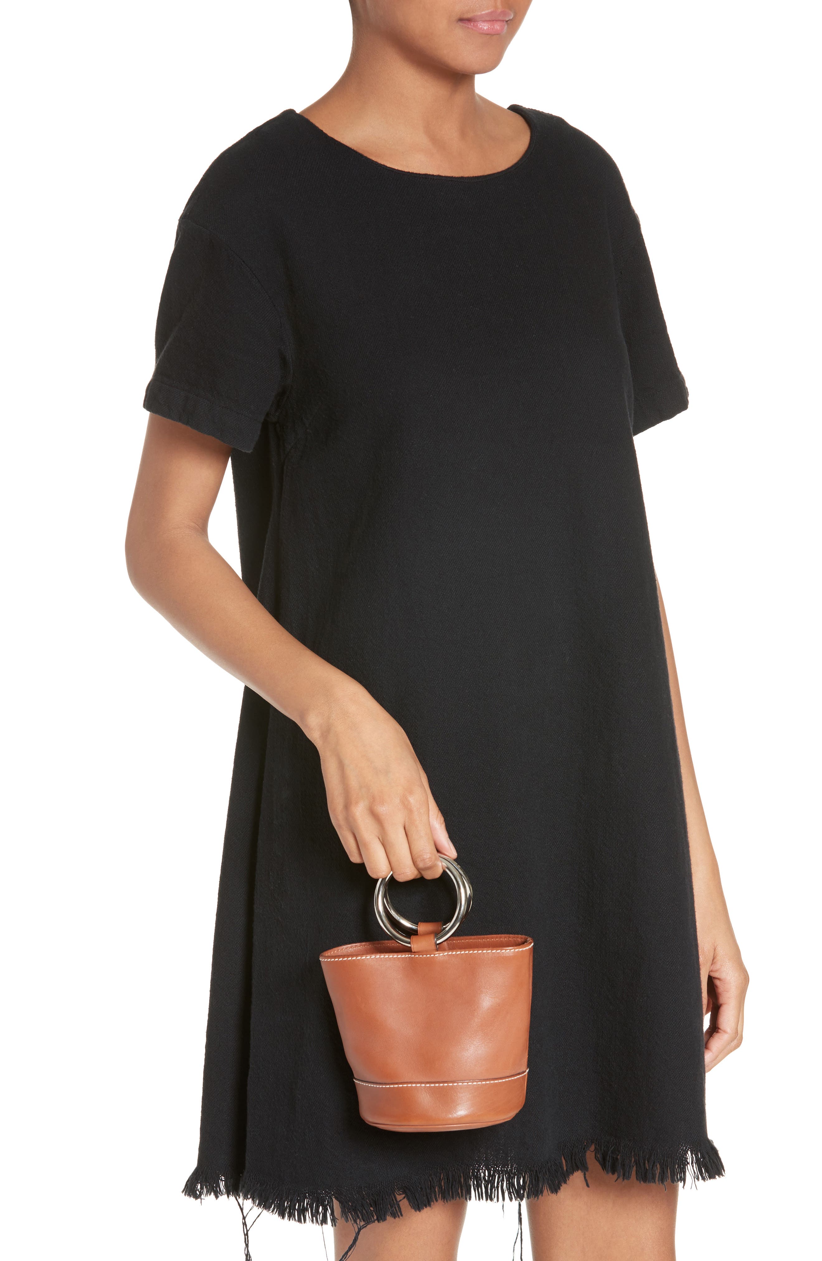 Bonsai Pebbled Leather Bucket Bag, Alternate, color, TAN