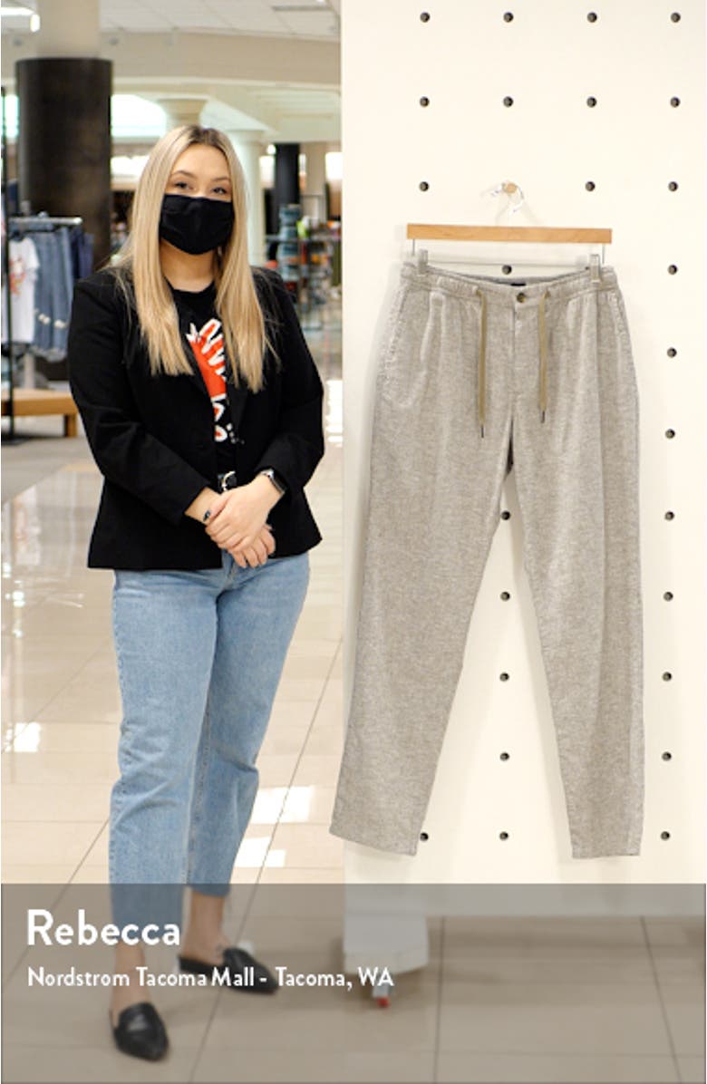 Linen & Cotton Blend Drawstring Pants, sales video thumbnail