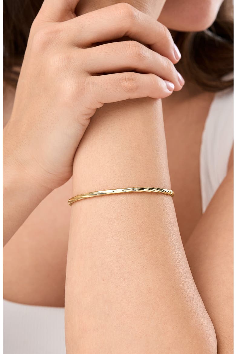 14K Gold Twisted Texture Bangle Bracelet, Alternate, color, 14K YELLOW GOLD