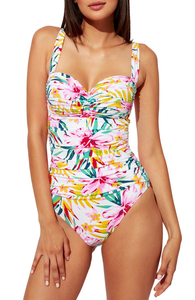 BLEU by Rod Beattie Beachy Keen Shirred One-Piece Swimsuit, Main, color,