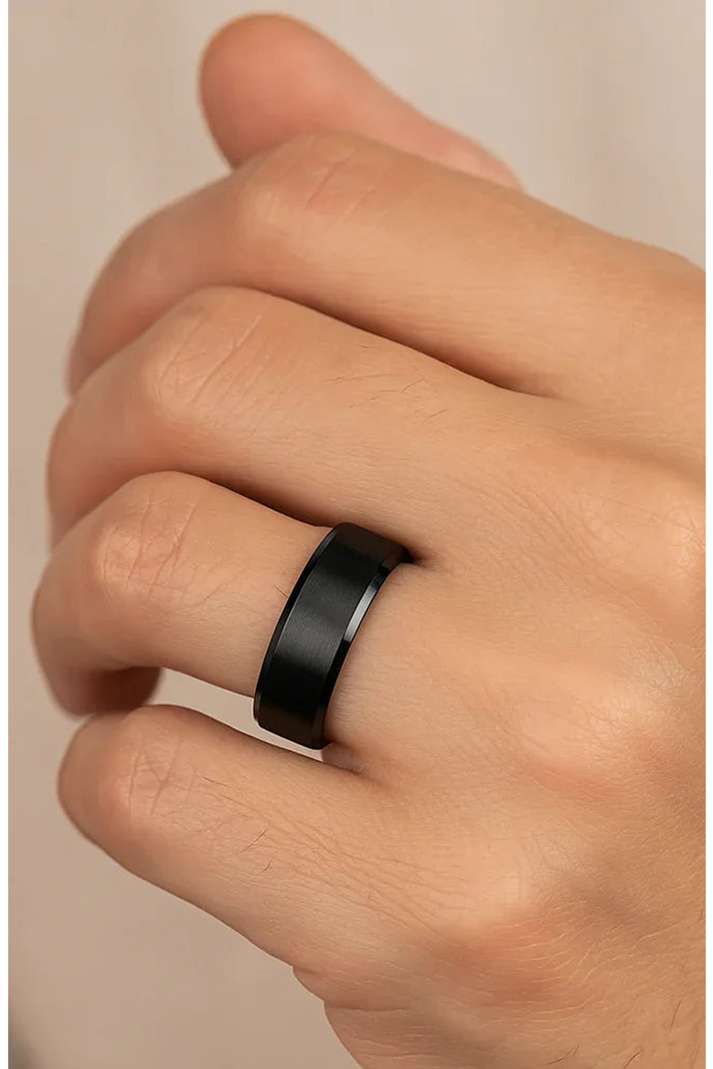 Elysian Titanium Wedding Band, Alternate, color, Black Titanium