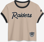 Nike Women's Nike Cream Las Vegas Raiders Rewind Ringer Mod Cropped T-Shirt