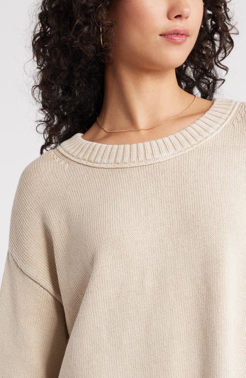 Bp. Acid Wash Oversize Cotton Sweater In Beige Pumice