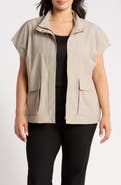 Eileen Fisher Stand Collar Organic Cotton & Recycled Nylon Vest