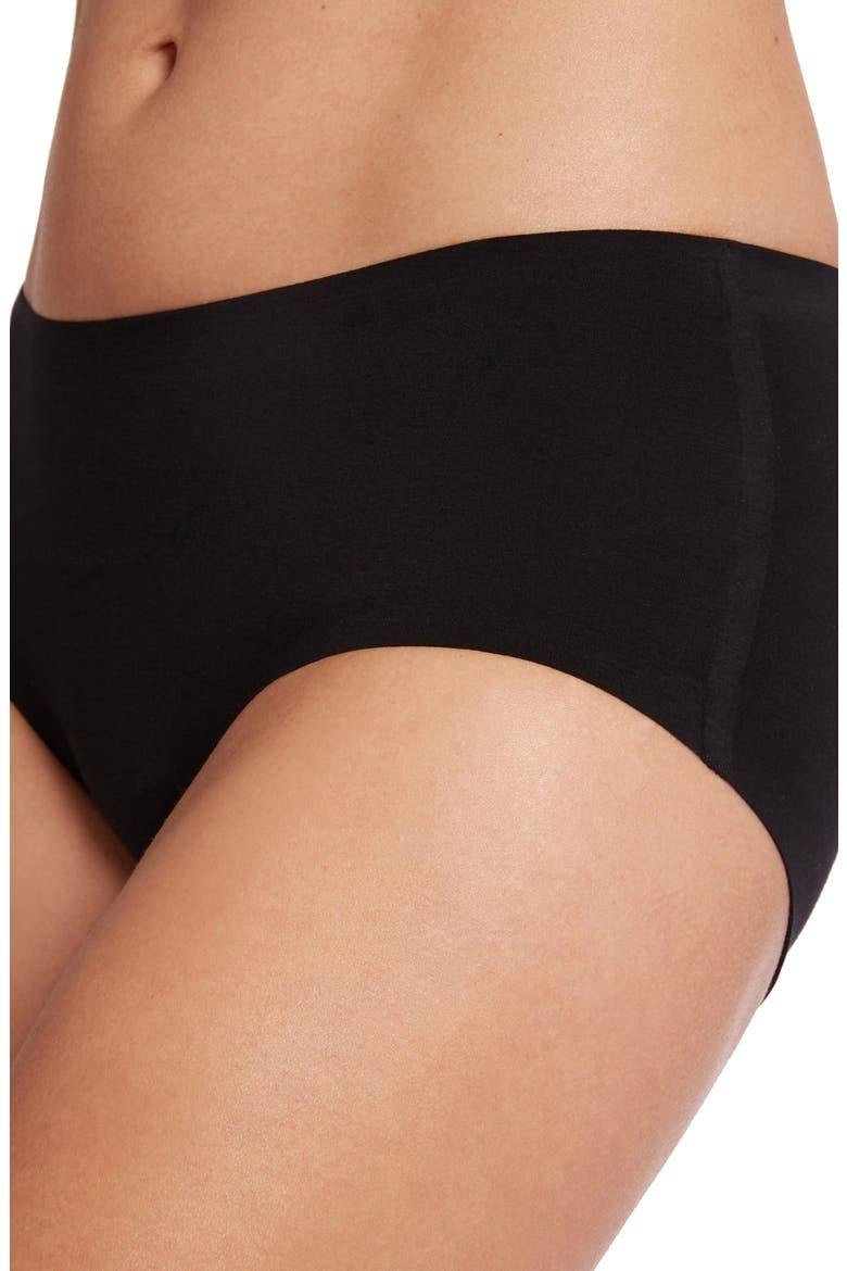 Cotton Contour Seamless Hipster Briefs, Alternate, color, BLACK