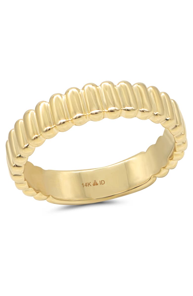DEVATA Ribbed Band Ring in 14K Gold, 5mm, Alternate, color, Yellow Gold