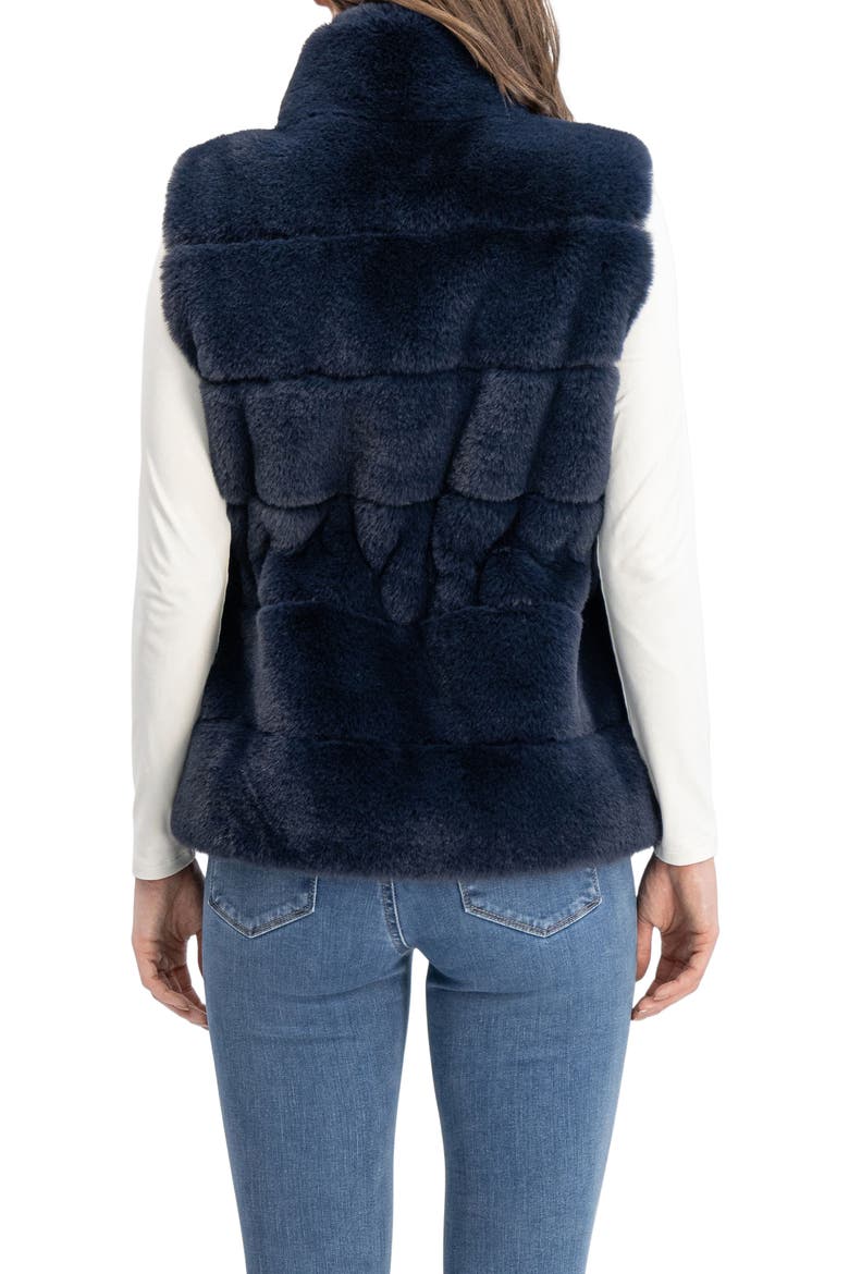 Fur-Free Rex Rabbit (Faux Fur) Vest, Alternate, color, NAVY