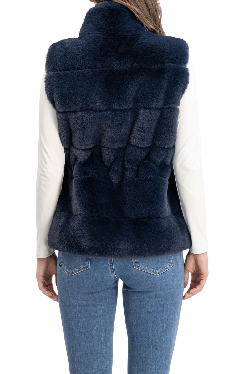 Lyla Grant Fur-Free Rex Rabbit (Faux Fur) Vest, Alternate, color, Navy