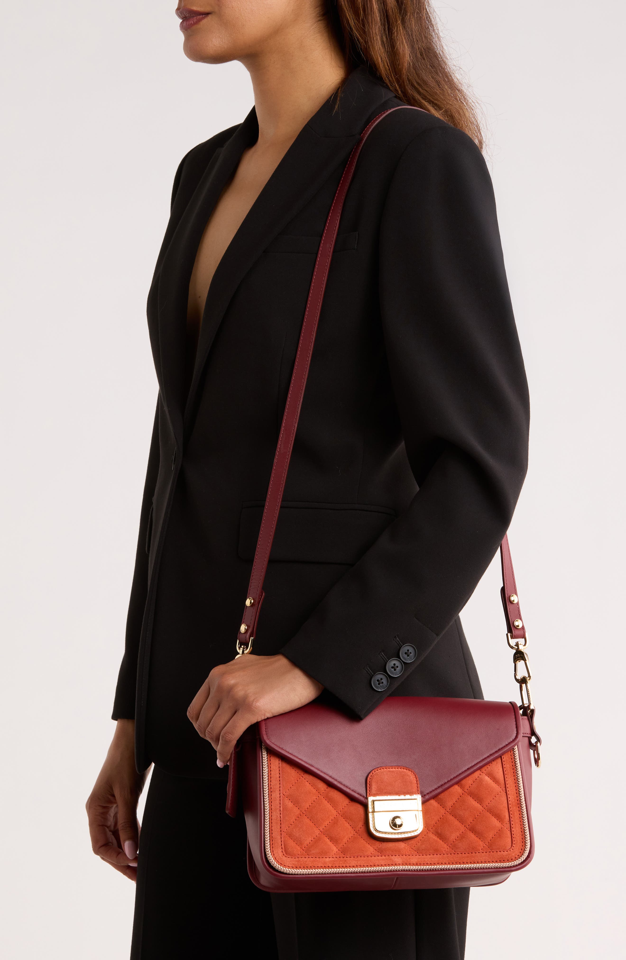 Longchamp Mademoiselle Crossbody Bag, Alternate, color, Burnt Red