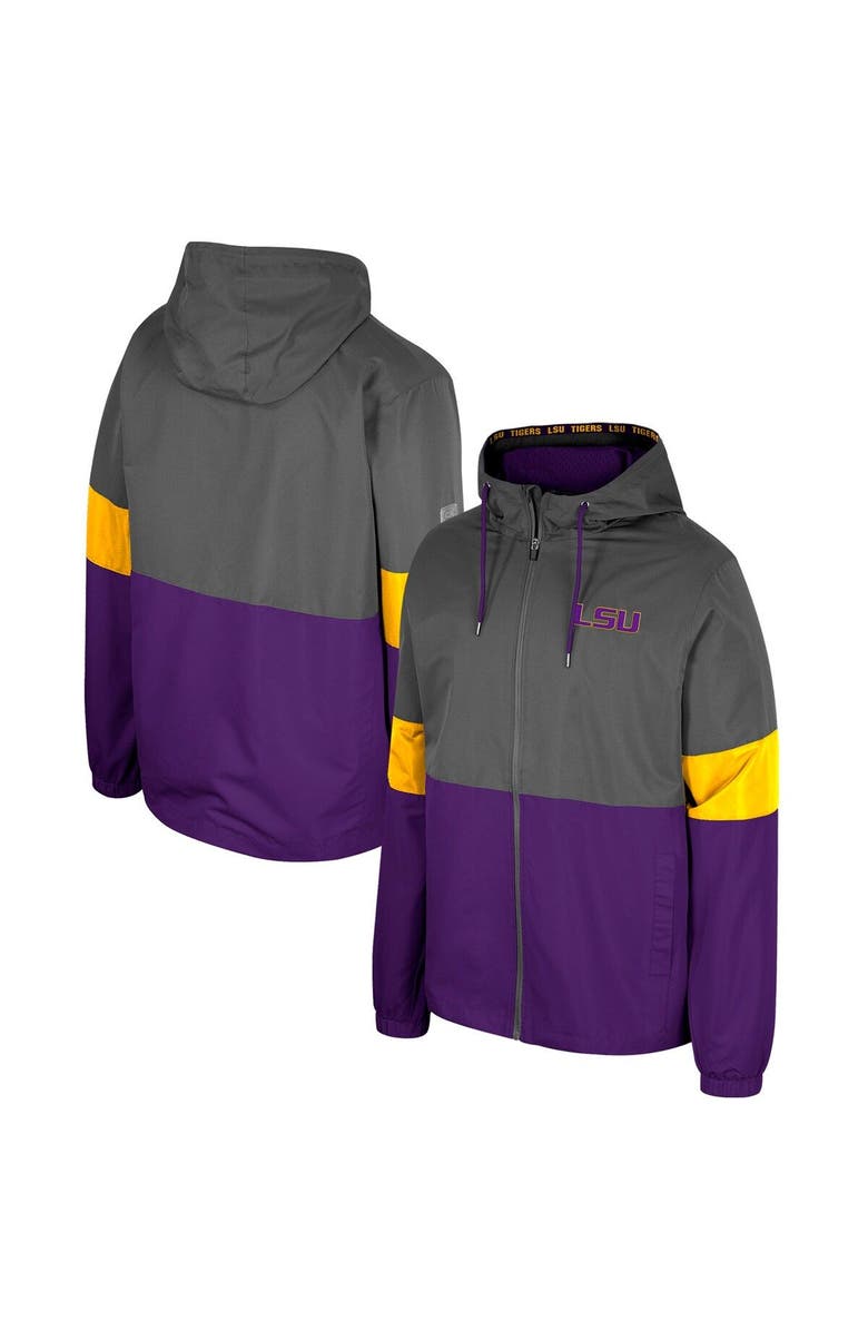 COLOSSEUM Men's Colosseum Charcoal LSU Tigers Miles Full-Zip Jacket, Main, color, Charcoal