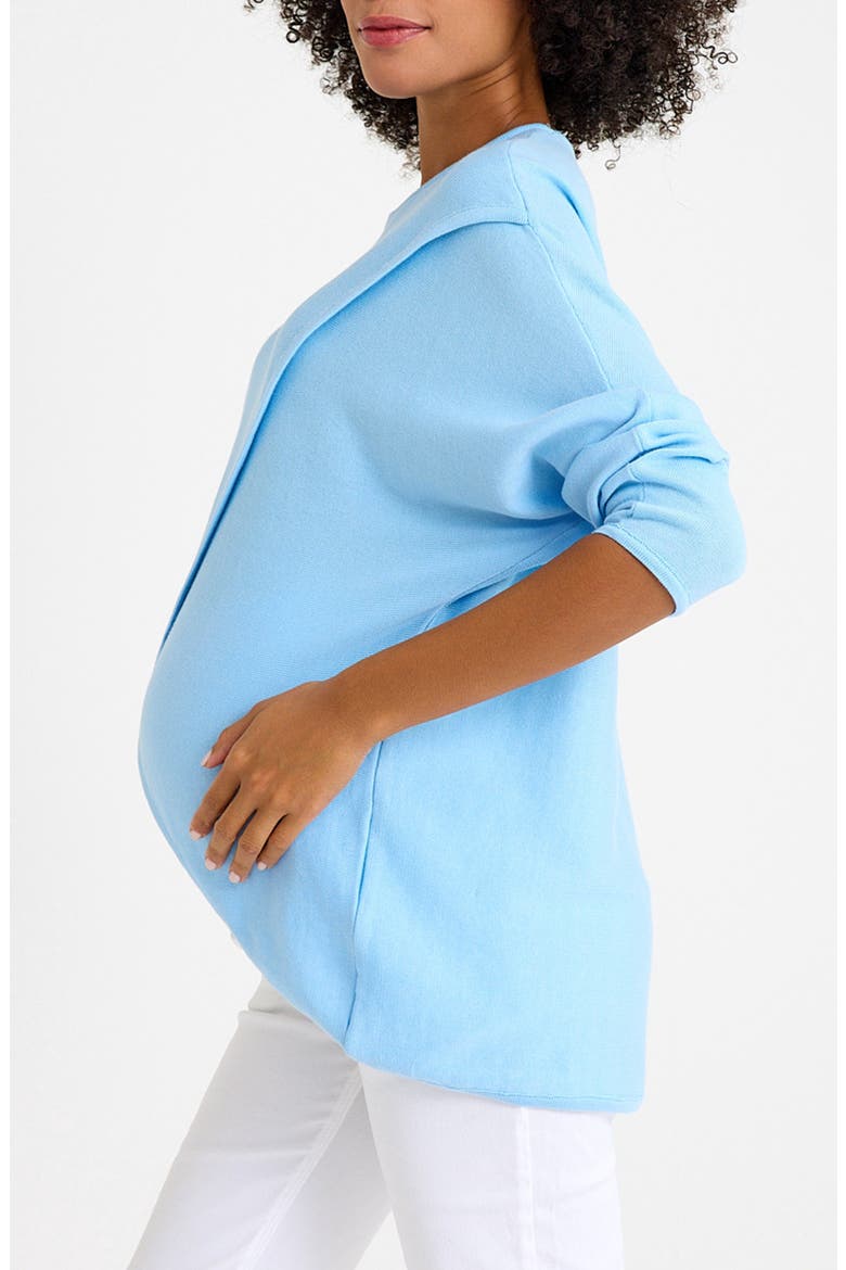 Let Loose Crossover Long Sleeve Maternity/Nursing Knit Top, Alternate, color, ICE BLUE