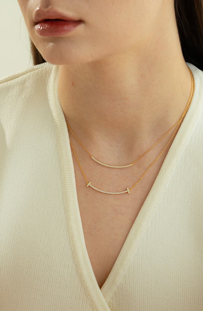 Bearfruit Jewelry Sterling Silver 18k Gold Plated Daphne Necklace Delicate Trendy, Alternate, color, 