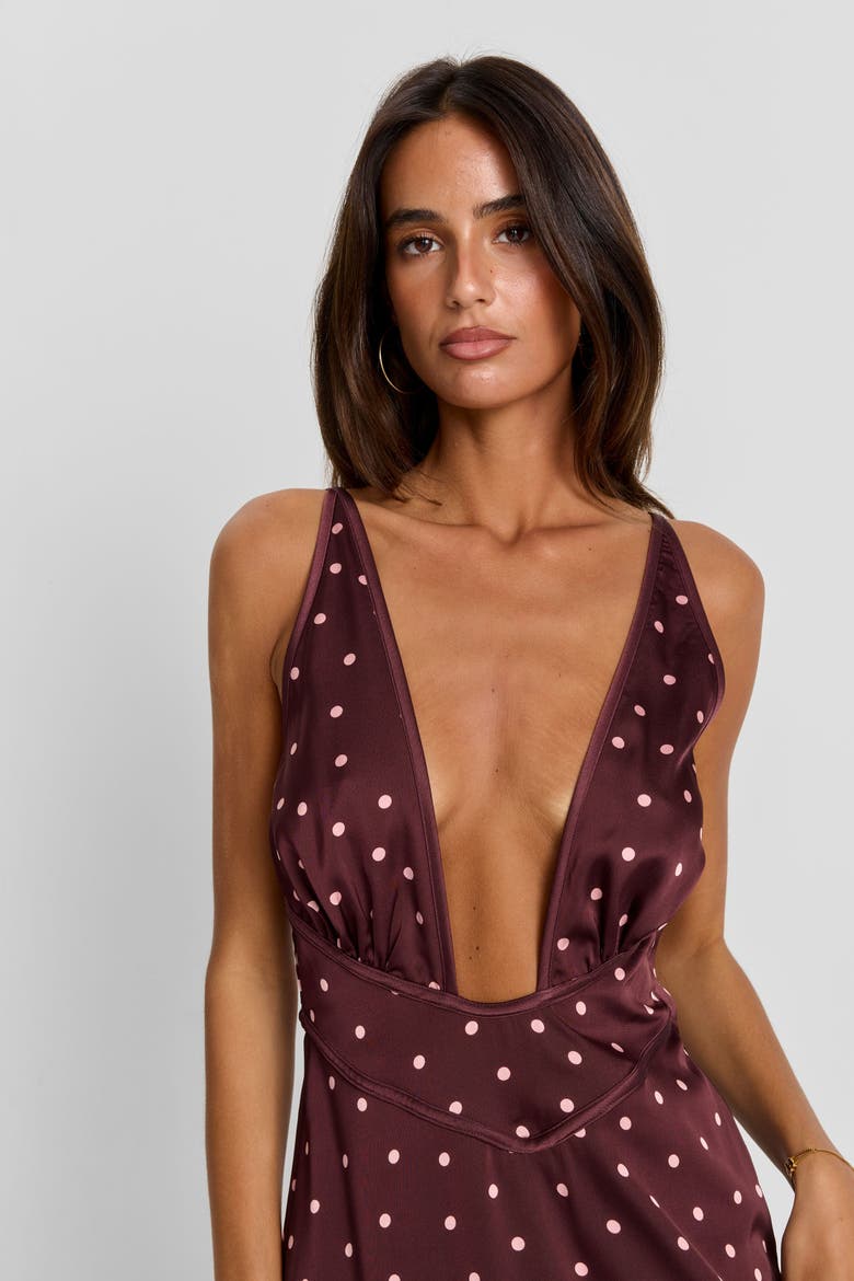 Cici Maxi Dress, Alternate, color, Pink Polkadot
