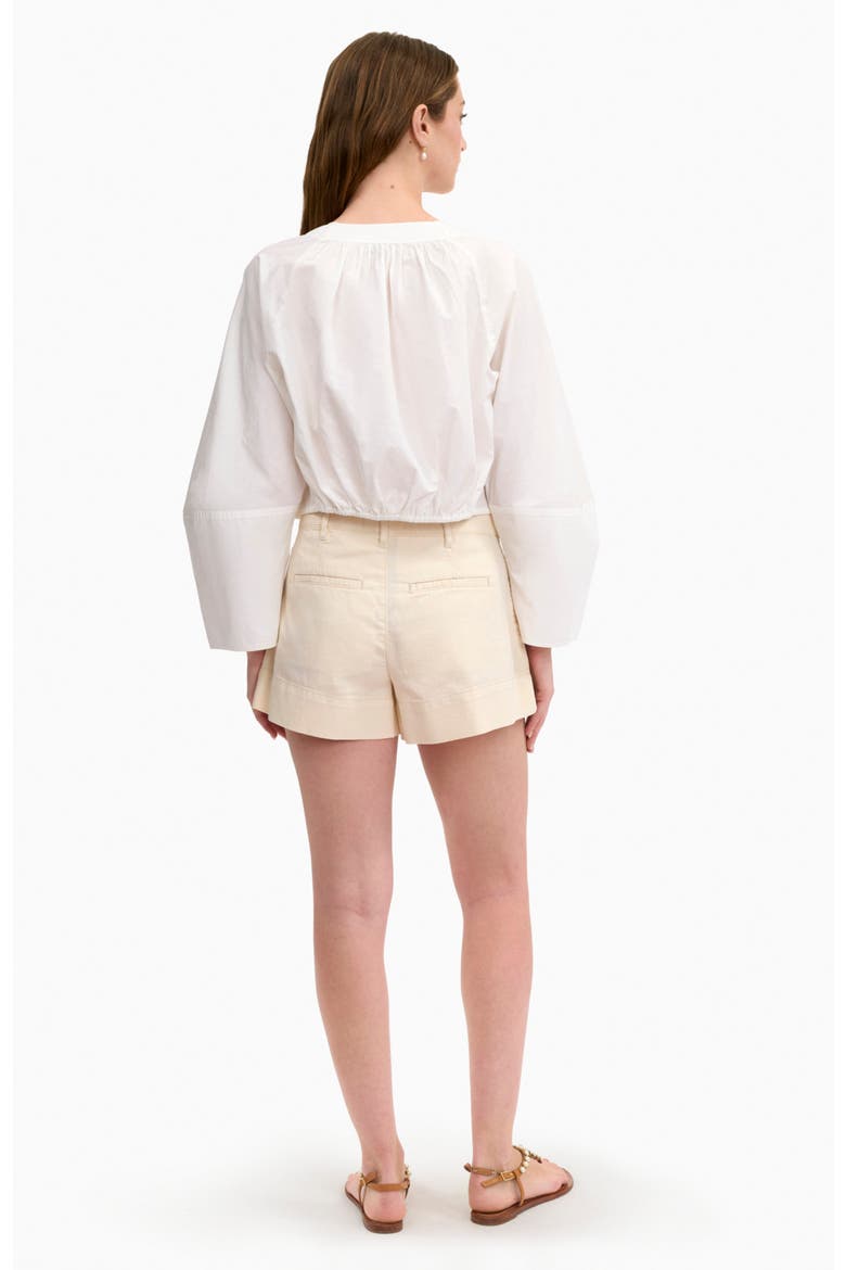Brielle Cropped Poplin Top, Alternate, color, Ivory