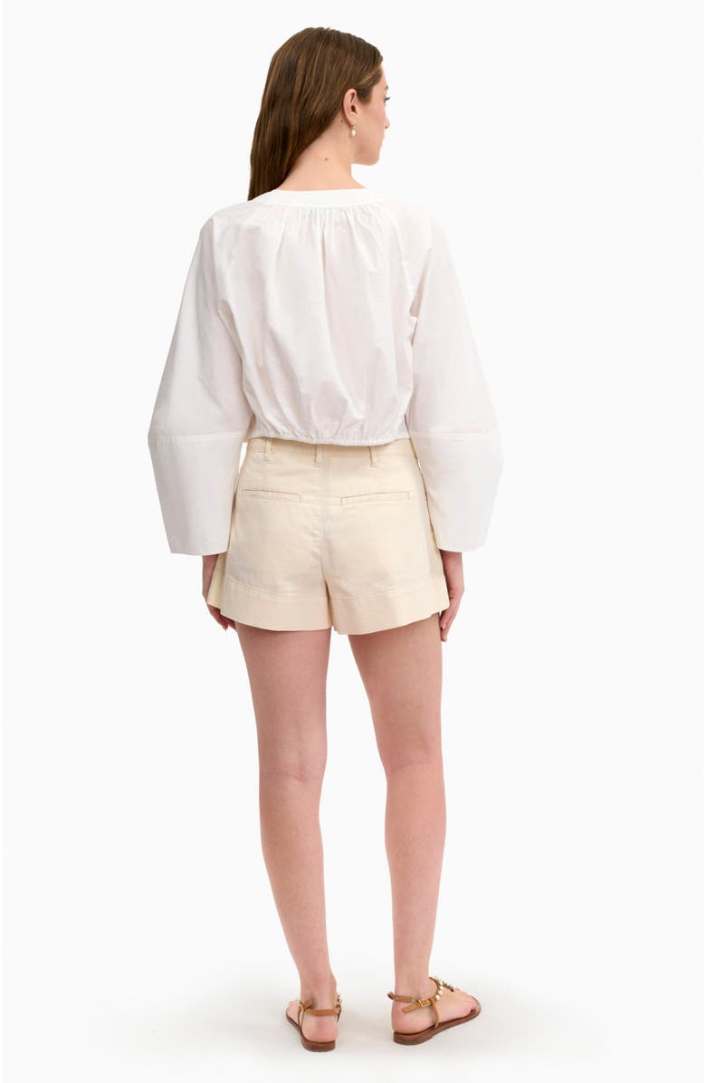 Rebecca Taylor Brielle Cropped Poplin Top, Alternate, color, Ivory
