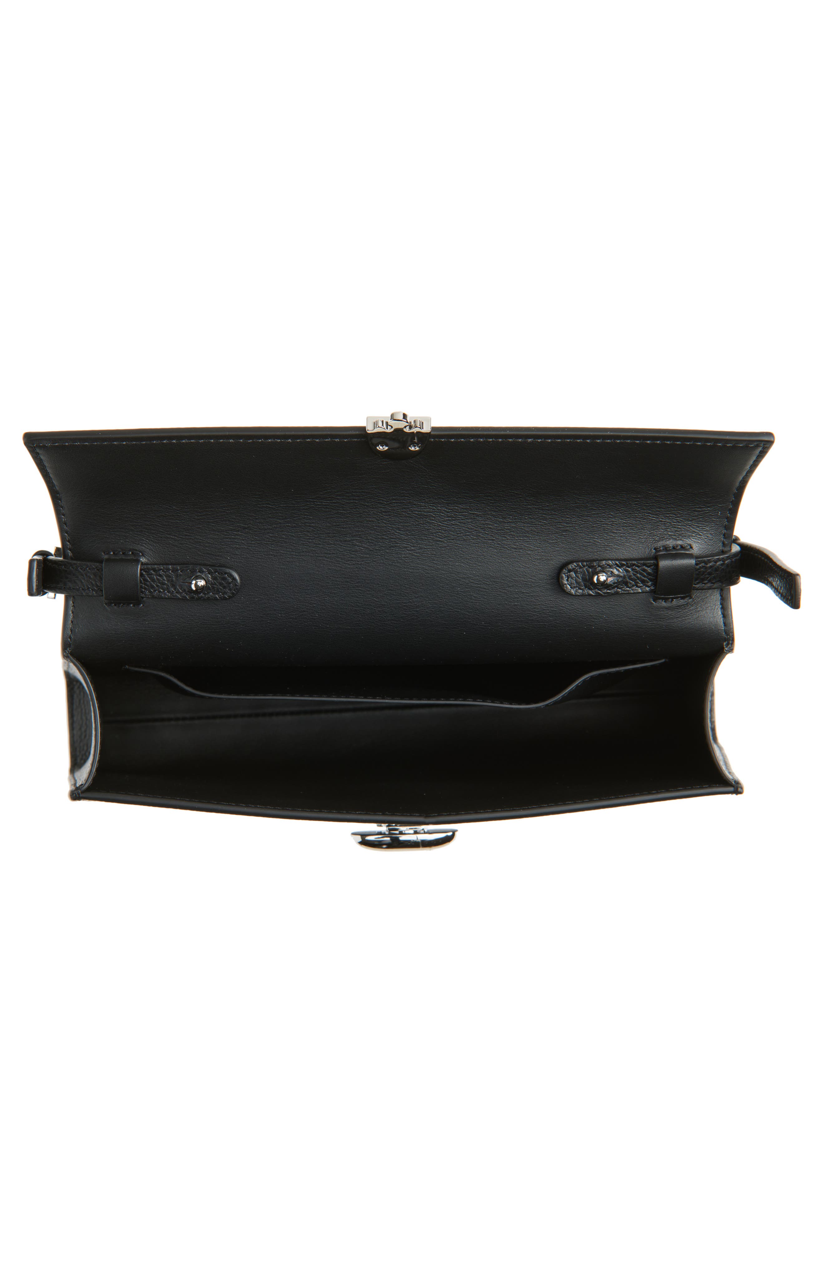 SAVETTE Symmetry Leather Shoulder Bag, Alternate, color, Black