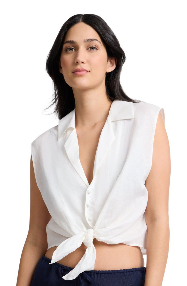 Onia Tie Front Shirt, Alternate, color, White