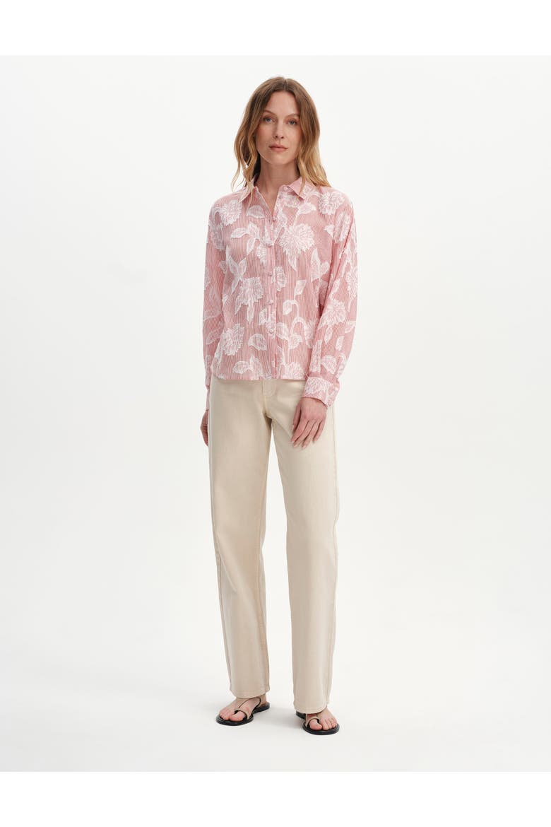 Heidi Relaxed Fit Collared Shirt, Alternate, color, Red Floral Stripe