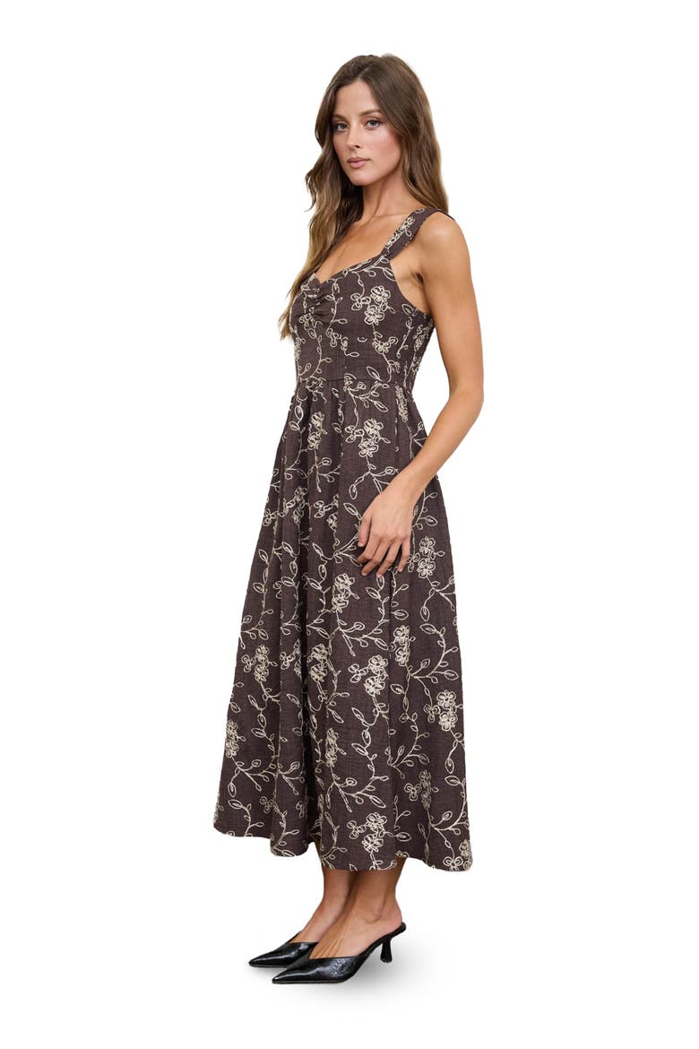 Sleeveless Midi Dress, Alternate, color, BROWN