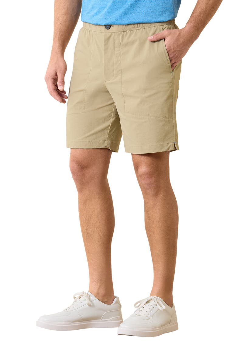 Chip Shot E-Waist IslandZone® Stretch Nylon Blend Shorts, Main, color, STONE KHAKI