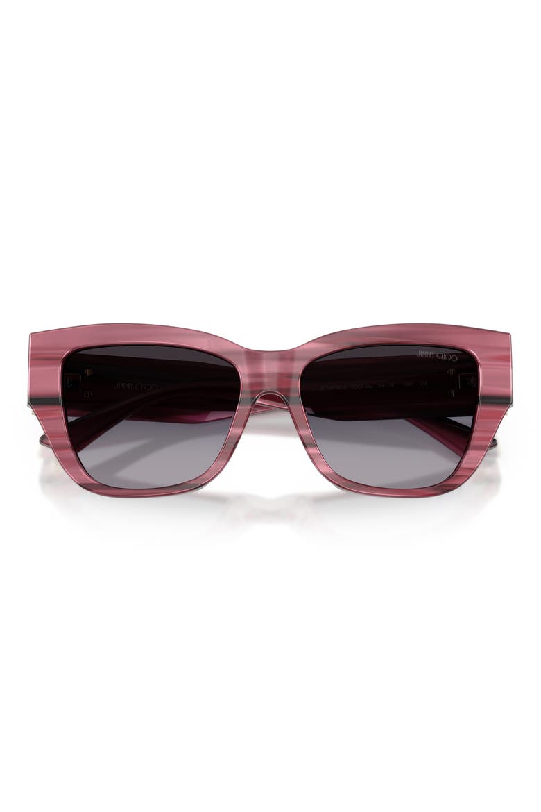 54mm Gradient Pillow Sunglasses, Alternate, color, STRIPED CRANBERRY / GRAY