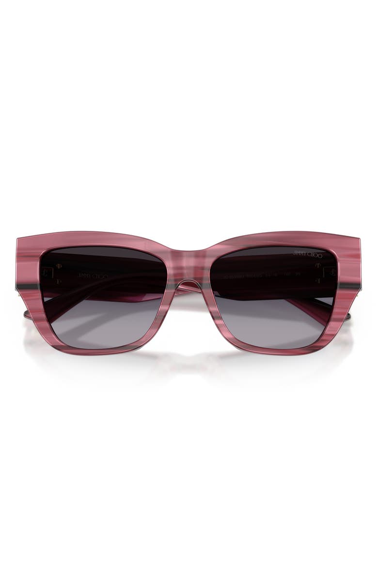 Jimmy Choo 54mm Gradient Pillow Sunglasses, Alternate, color, Striped Cranberry / Gray