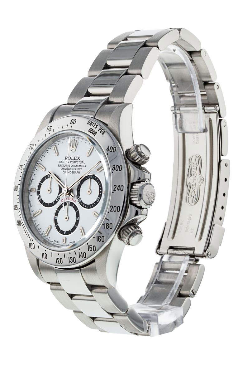Rolex Preowned Daytona Oyster Perpetual Bracelet Watch, 40mm, Alternate, color, WHITE/ SILVER