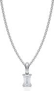 ALLUREZ Emerald Solitaire Lab Diamond Pendant Necklace 14K White Gold