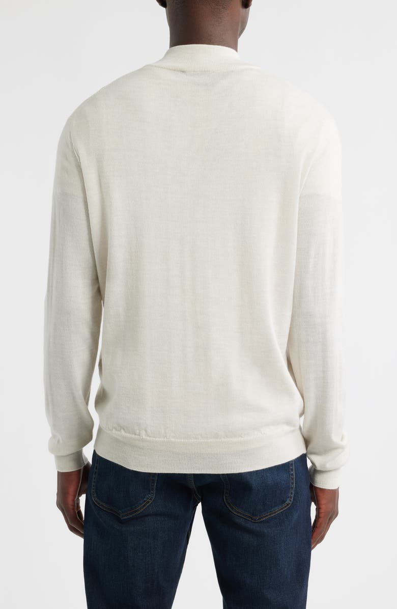 Peter Millar Autumn Crest Merino Wool Blend Quarter Zip Sweater, Alternate, color, Ivory