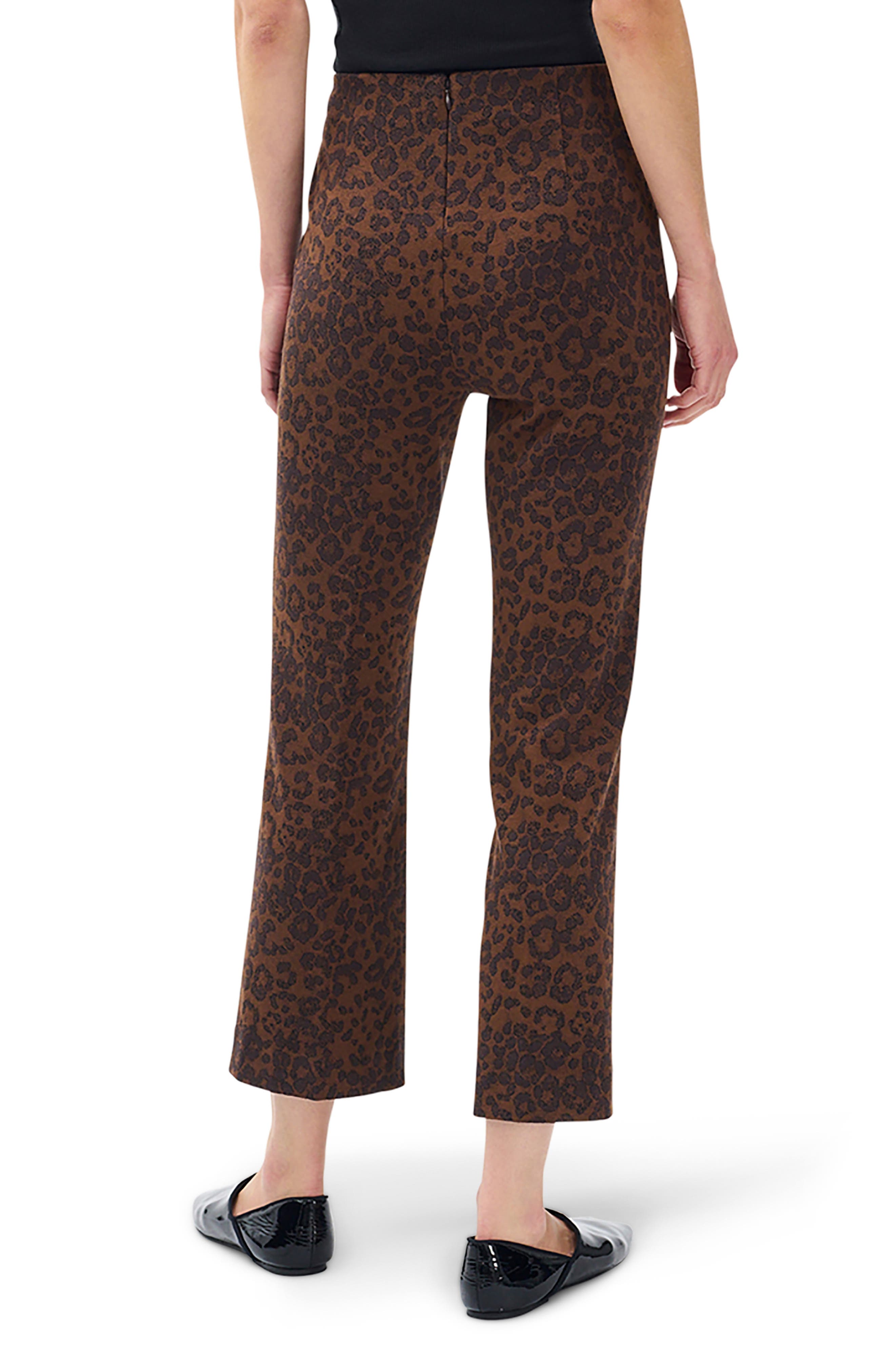 Irina Leopard Print Ponte Flare Ankle Pants - image 2