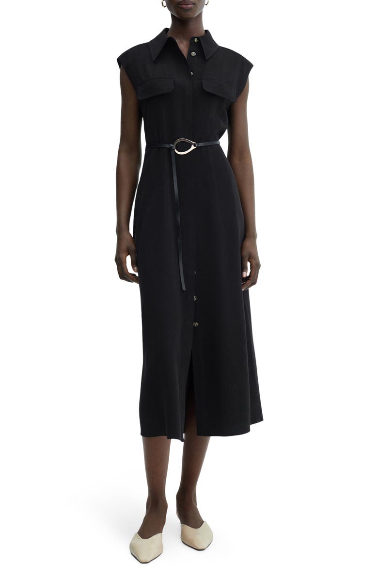 MANGO Belted Shirtdress, Main, color, 