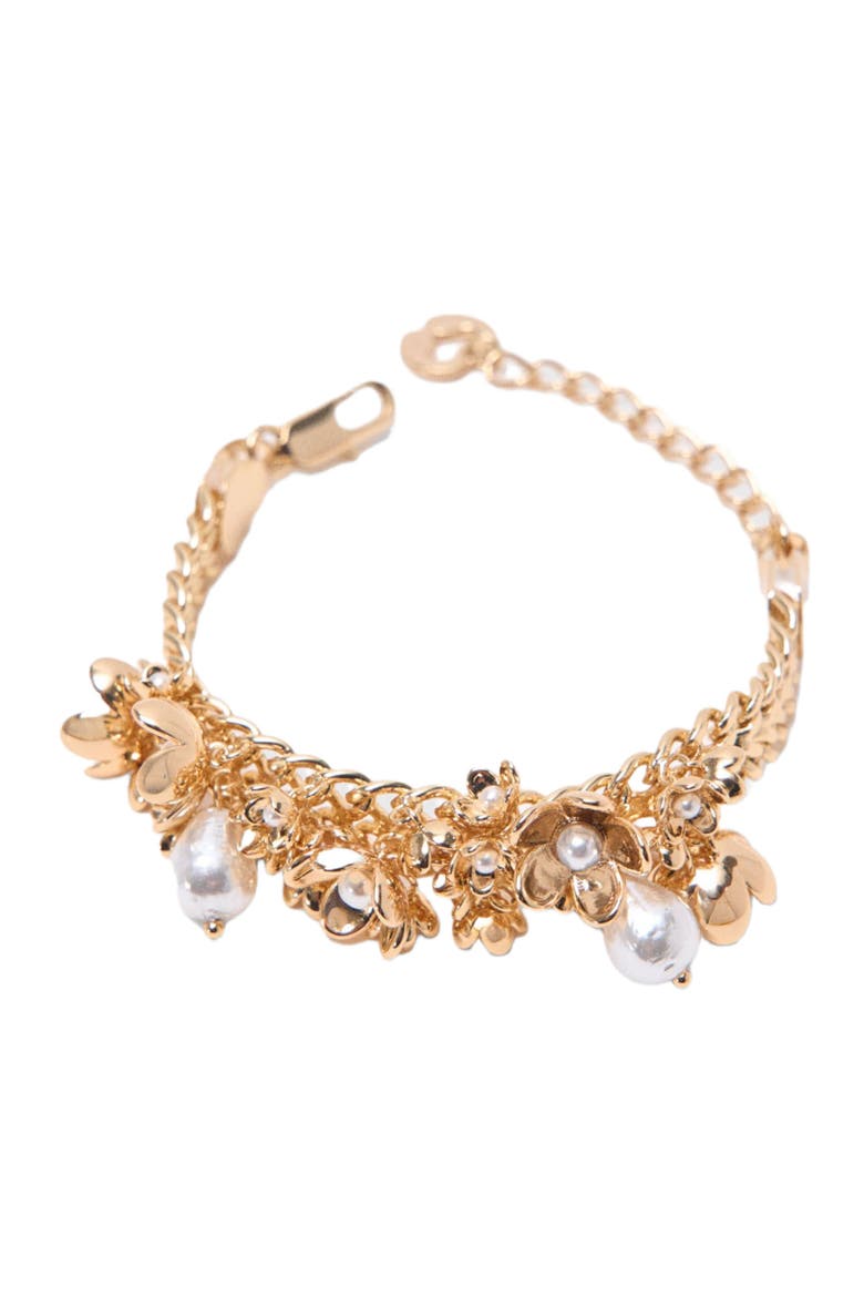 Asymmetric wide chain bracelet, Alternate, color, Gold