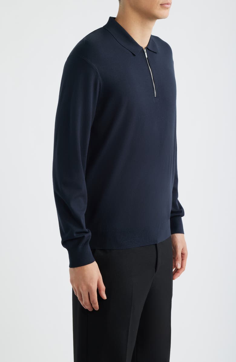 Theory Long Sleeve Quarter Zip Polo Sweater, Alternate, color, Dark Eclipse