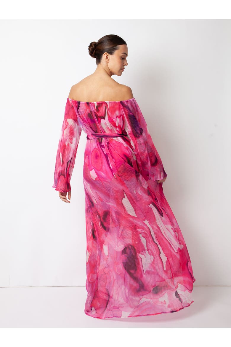 Malia Pleated Cover-up Dress, Alternate, color, Fuchsia Ink