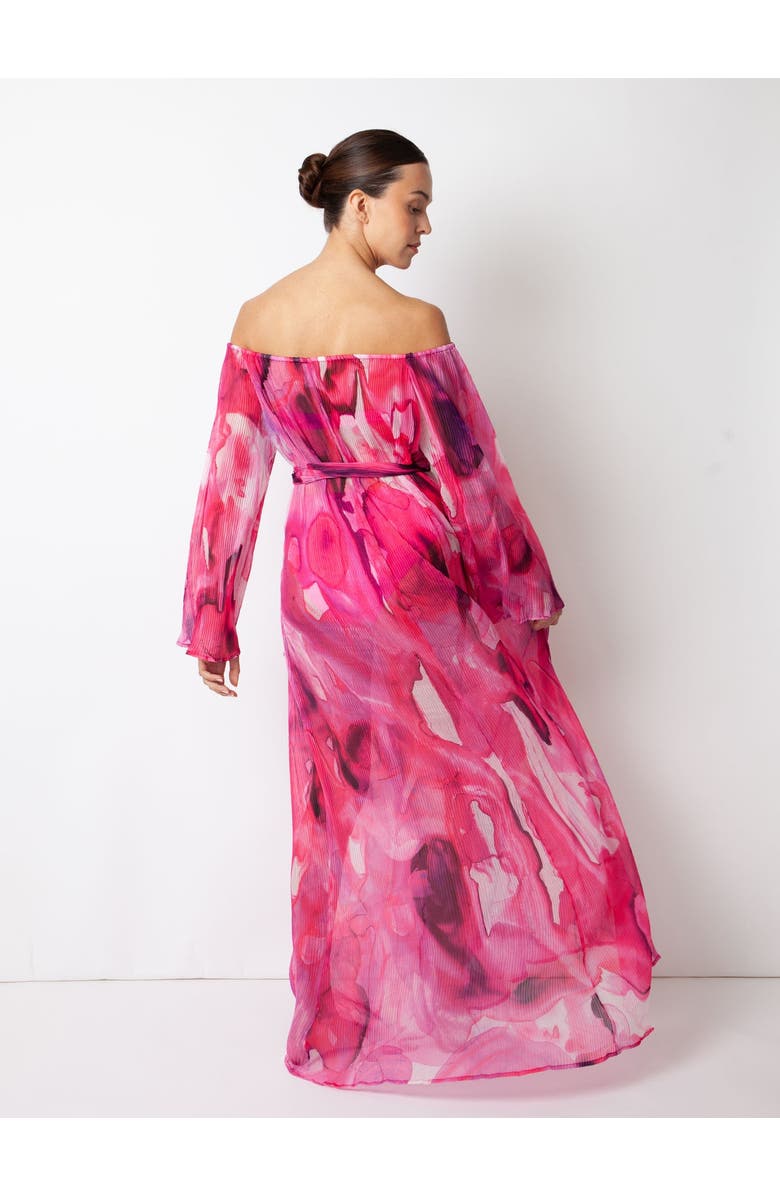 Villa Fresca Malia Pleated Cover-up Dress, Alternate, color, Fuchsia Ink