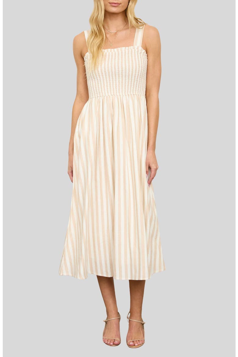 Stripe Sundress, Main, color, KHAKI