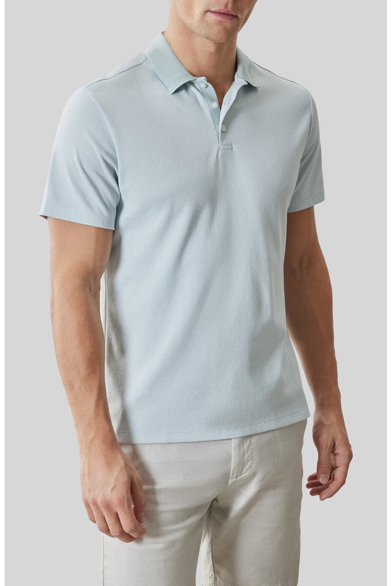 Rib Collar Polo, Main, color, AQUA HAZE