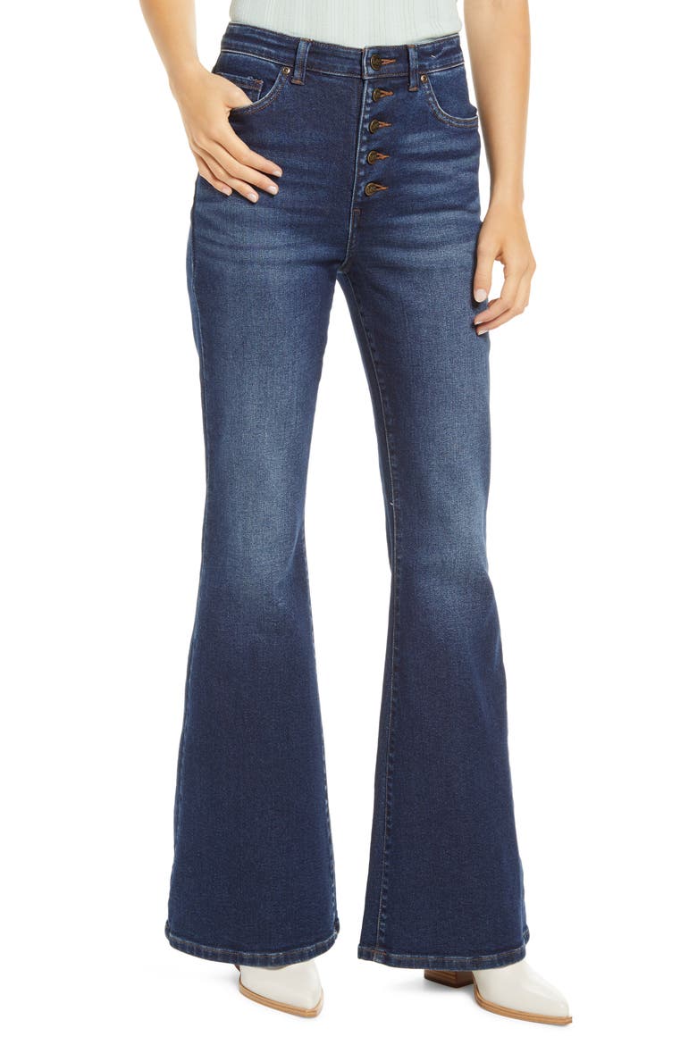 High Waist Flare Jeans, Main, color, VEGAS BLUE