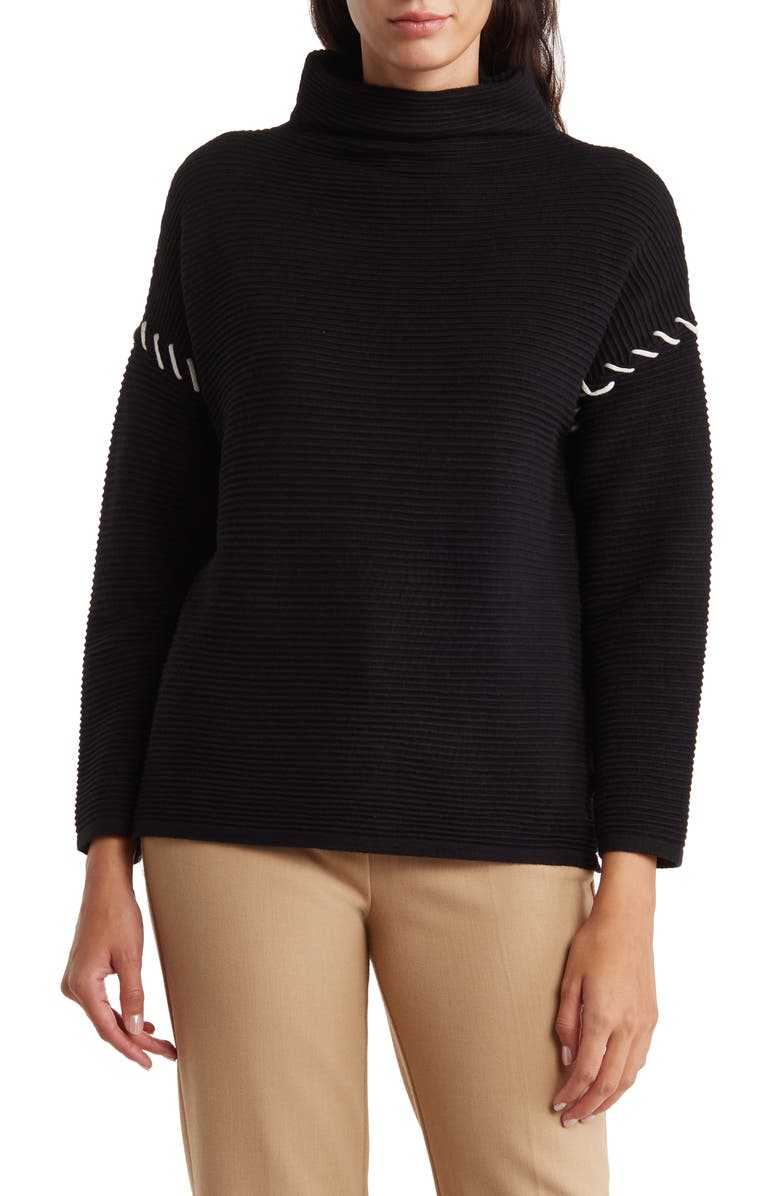T Tahari Mock Neck Ottoman Sweater, Main, color,